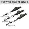 20x Carp Fihsing Lead Clip With Tail Rubber Color Green And Silt For Creating Lead Clip Safety Systems Carp Fishing Tackle 5