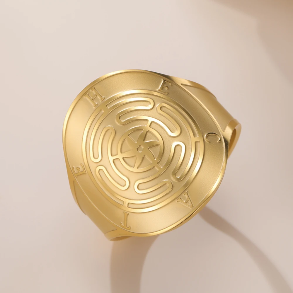 Dawapara Hekate Radring, verstellbar, Stropholos von Hekate, antike griechische Göttin, Ring aus Edelstahl, Schmuck – Detail 20