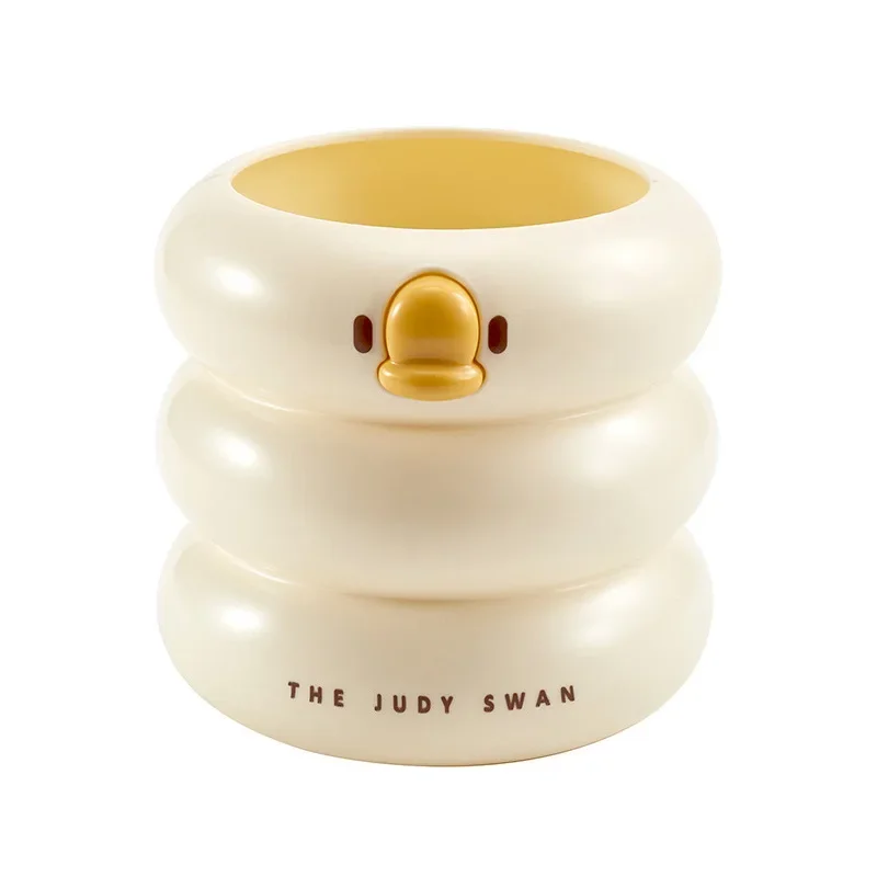 Pen Holder Pen And Brush Holder Desk Organizer Pencil Case Cute Cartoon Round Pencil Holder Office Desk Pen Pot Cup Case Container Organiser Durable Pencil Case