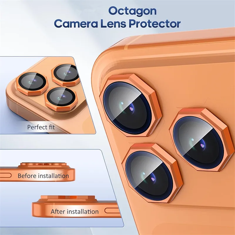 Premium Metal Glass Camera Lens Protector and Phone Bumper Cover Accessories