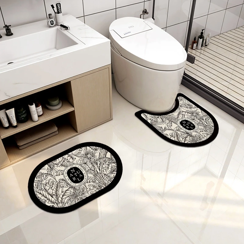 Enhanced Non-Slip Quick-Dry Rubber Bath and Toilet Mat Set