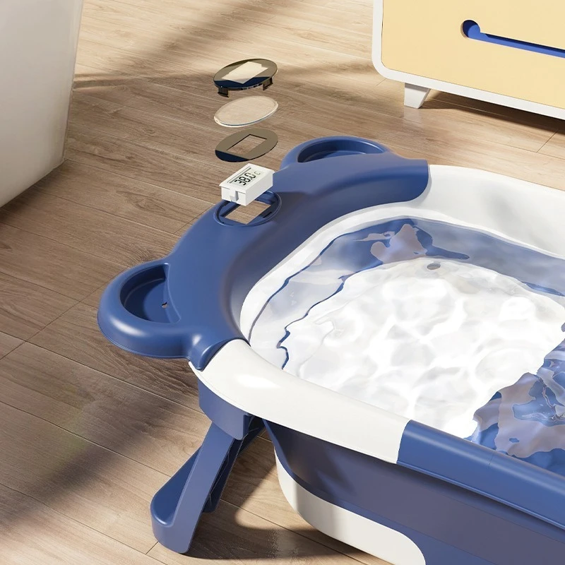 Intelligent temperature sensing baby folding bathtub, pet bathtub, cat specific bathtub, cat and dog bath, cute and fun bathtub