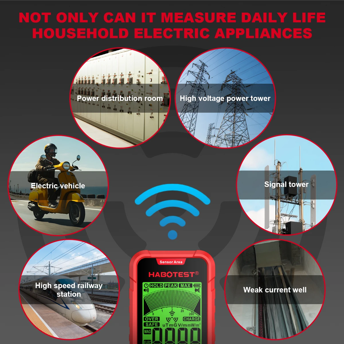 Electromagnetic Radiation Detector EMF Meter Electric Field Magnetic Field Tester RF Radiation Frequency Detector radiation detector,emf meter tester