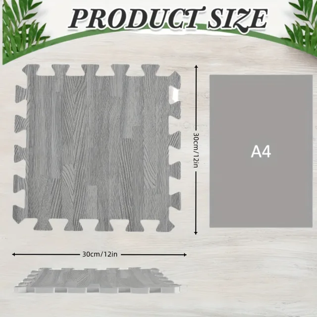 16-Piece Wood Grain Fitness Mat Shock-absorbing and Anti-slip Floor Protection Yoga Mat Home Decor Interlocking Mat 5