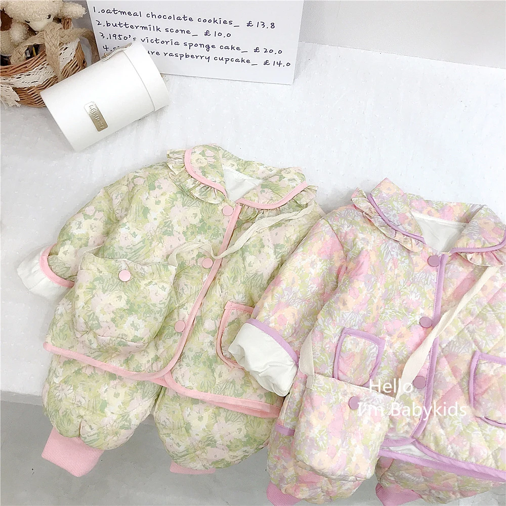 

2 шт., детский хлопковый комплект с круглым воротником и брюками