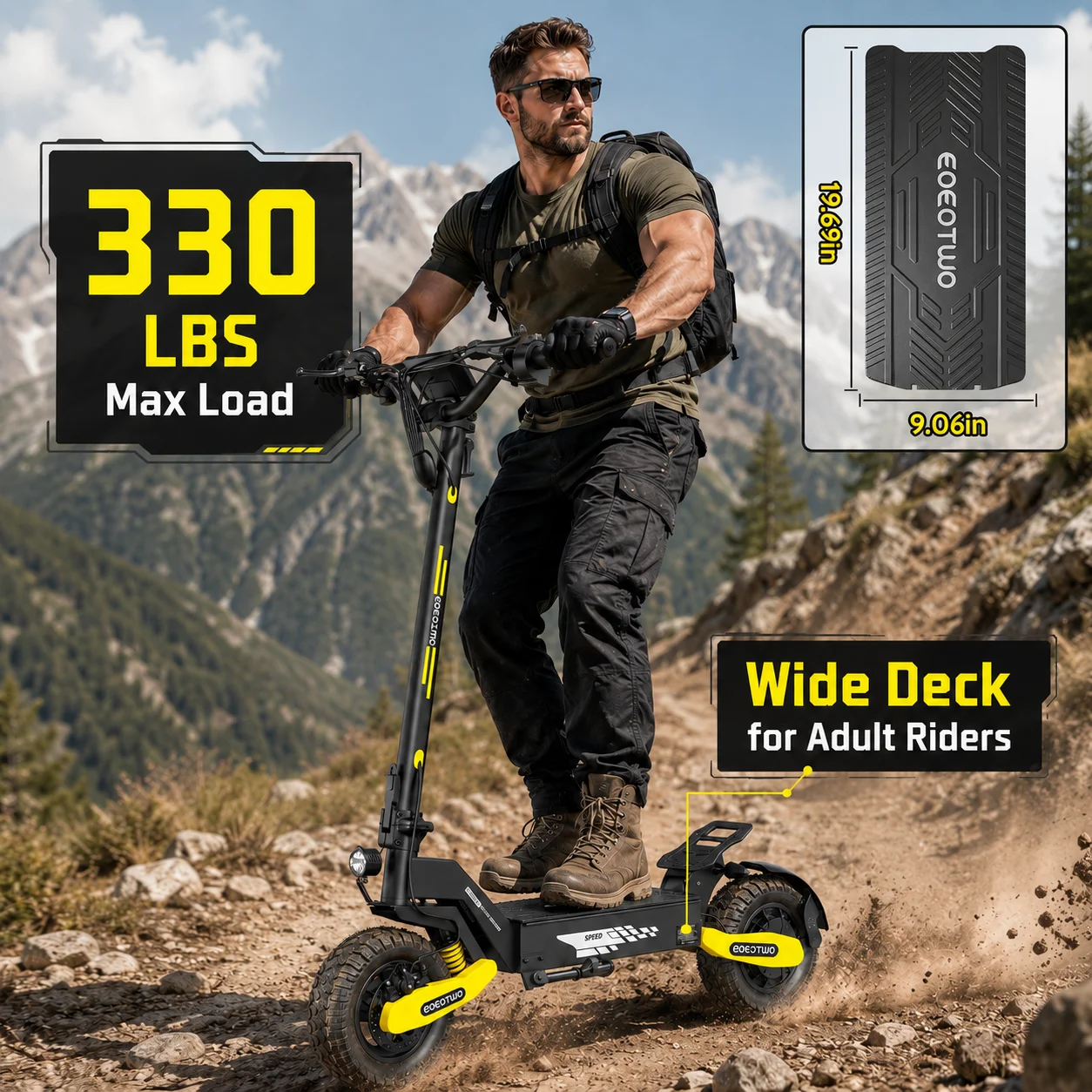 1200W Off-Road Electric Scooter for Adults – 48V Long Range E-Scooter with 30MPH Fast Speed, 11-Inch Tires & Folding Design 7