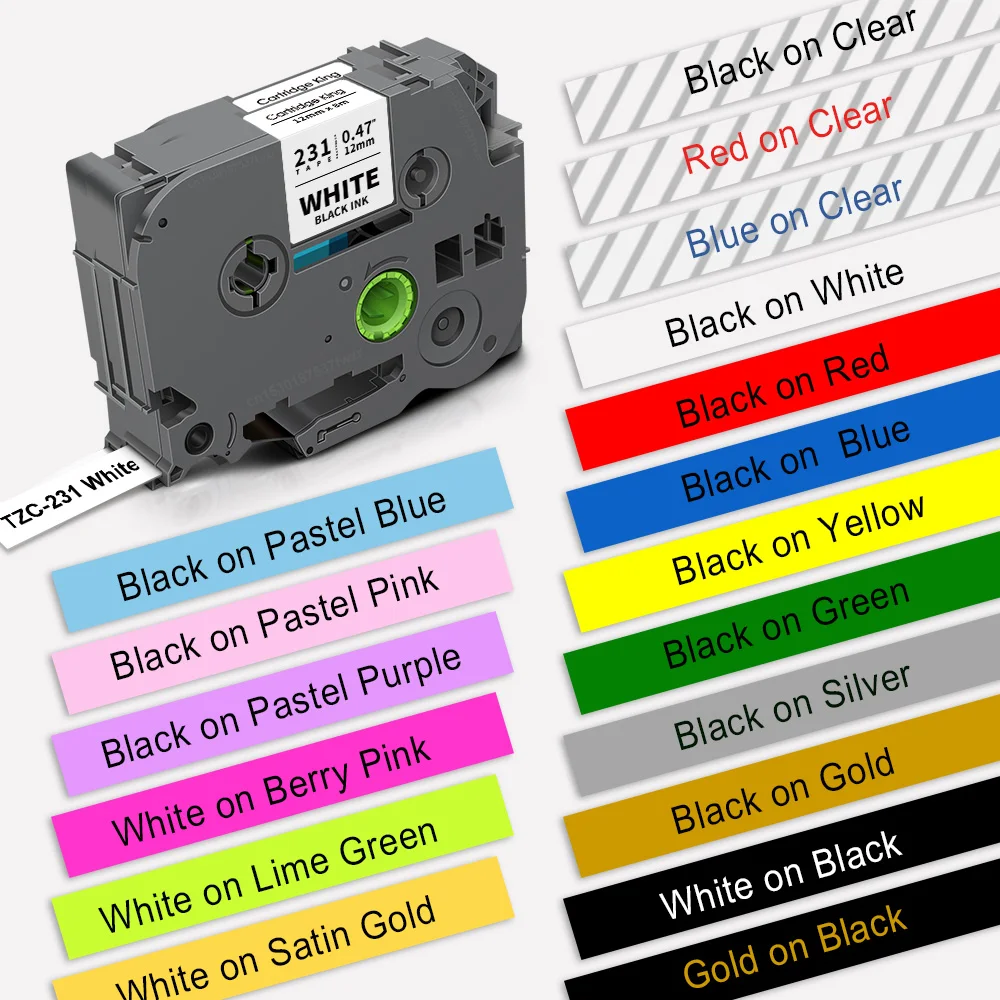 1 szt. TZe231 kompatybilny z Brother TZe taśma TZe-231 TZeS231 TZeFX231 6/9/12mm etykieta dla brata P-touch PTH110 E550 drukarka do etykiet