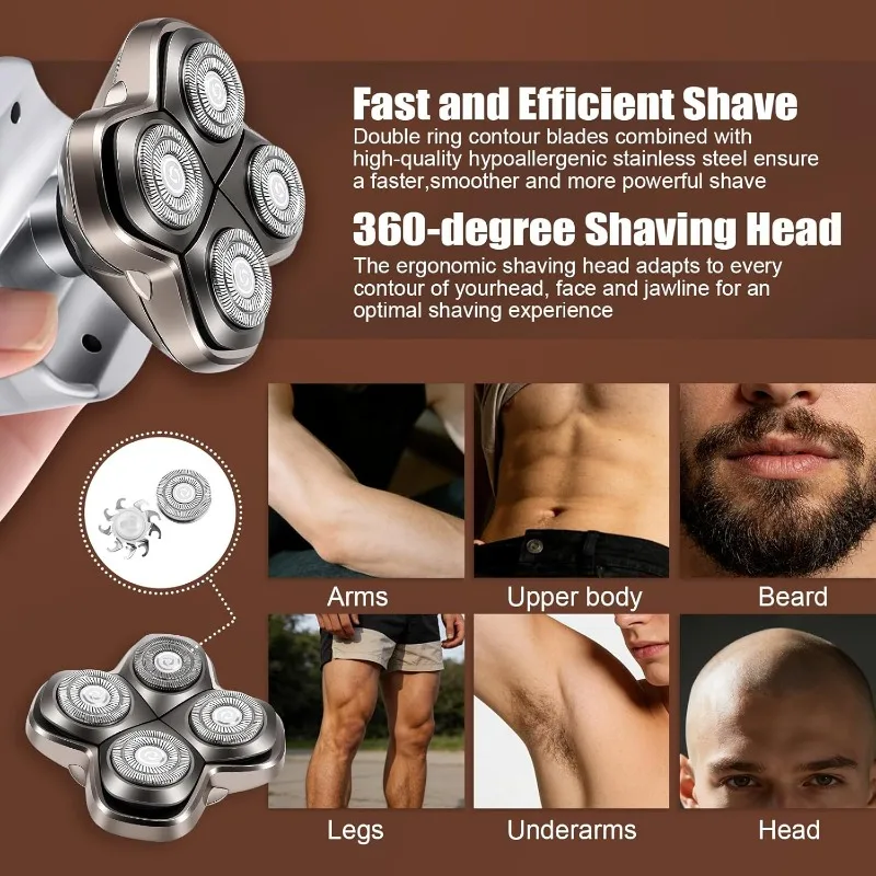 Pro4 Ersatzklinge Kompatibel mit Skull Pitbull/Butterfly Kiss Pro/Palm Shavers Nass&Trocken Waschbarer Elektrischer Rasierkopf – Detail 6