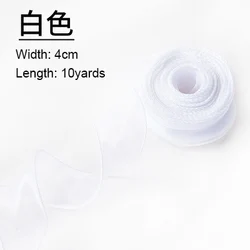 Elegant Wavy Edge Organza Ribbon for DIY Crafts and Decorations - 10 Yards (White)
