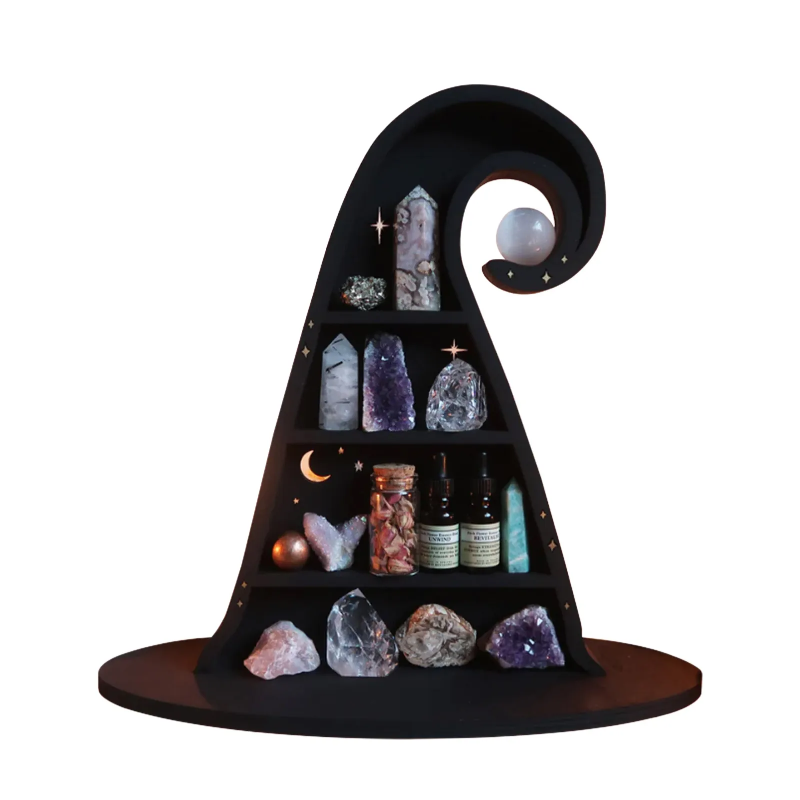 Witch Hat Crystals Shelf Wall Decor Crystal Shelf Display Boho Shelves