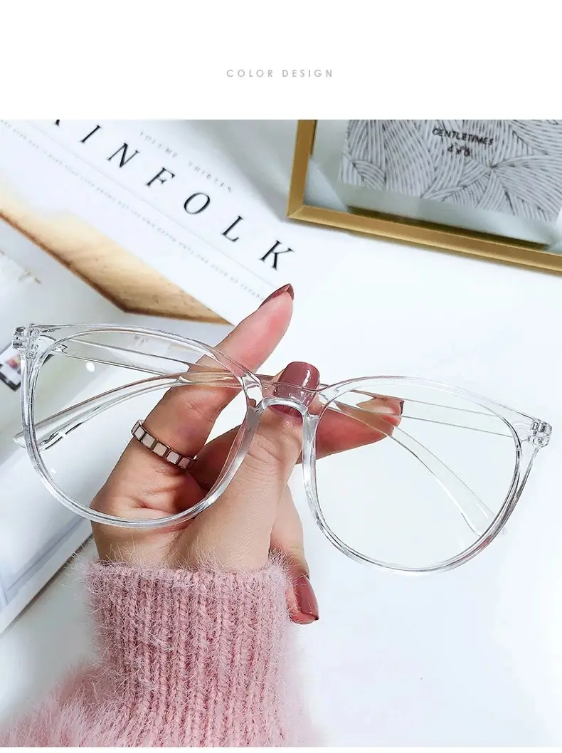 Neue große Rahmen Anti Blaulicht Brillen rahmen Lesebrille frisch und einfach Stil – Detail 7