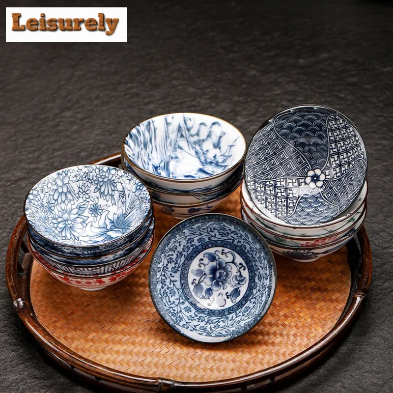 Chinese Blue and White Porcelain Teacup Boutiques Tea Bowl Handmade Tea Set Accessories Portable Master Cup Tea Table Supplies