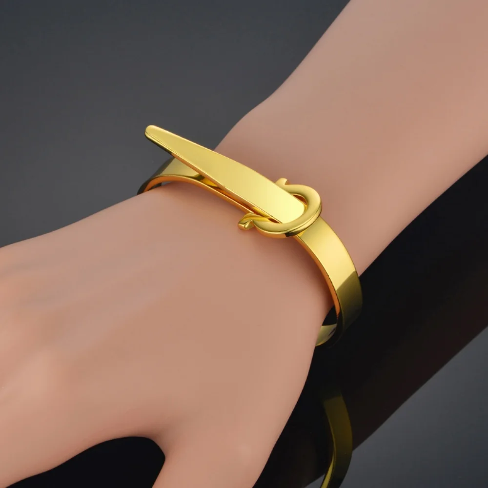 Golden Bracelets Round Frosted Metal Bangles Womens Hand Bracelets Geometric Gold Silver Plated Opening Bracelets Jewelry Gifts 5
