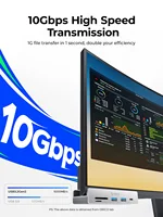 ORICO USB 3.2 Hub 6-Port Expansion with Power Connector 10Gbps Protocol High-Speed Transmission SD TF Card Fast Reading 2