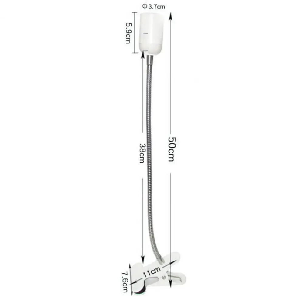Durable EU Plug E27 Lamp Holder with Adjustable Gooseneck Desktop Clip on Type E27 Reading Lamp Holder Illumination