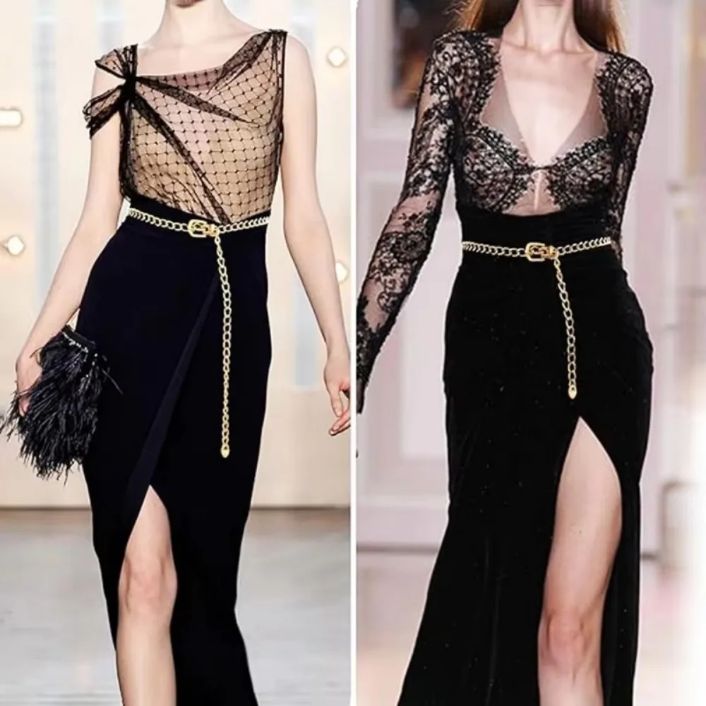 Metal Chain Belts Women Waistbands Long Tassel Waist Chain Dress Jeans Belts Lady Waistband Belts Women Body Chain