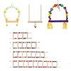 Wood Parrot Toys Bird Toy Cage Bird Accessories Swing Suspension Bridge Ball Cage Bells Pet Supplies Set 1