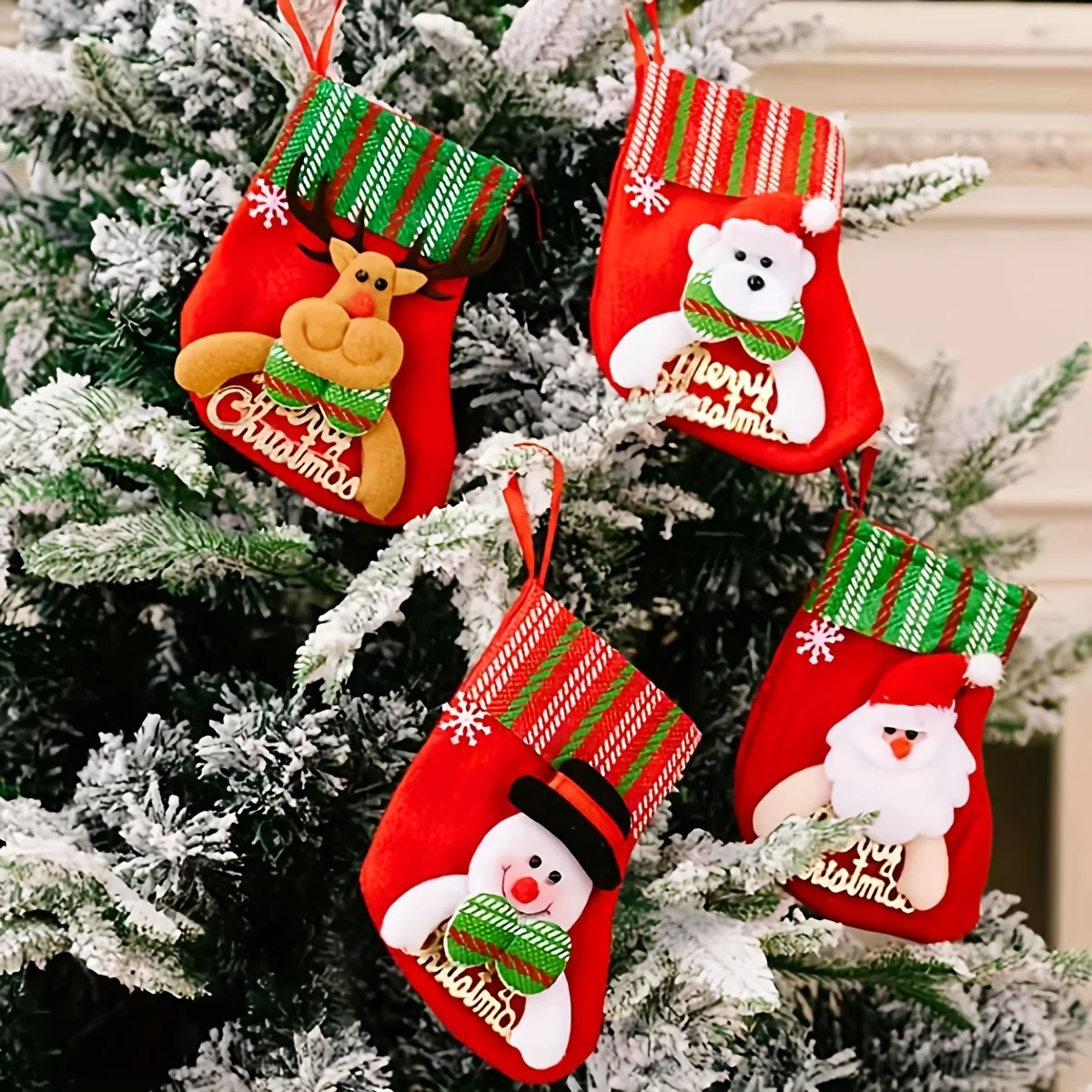 4pcs Merry Christmas Socks