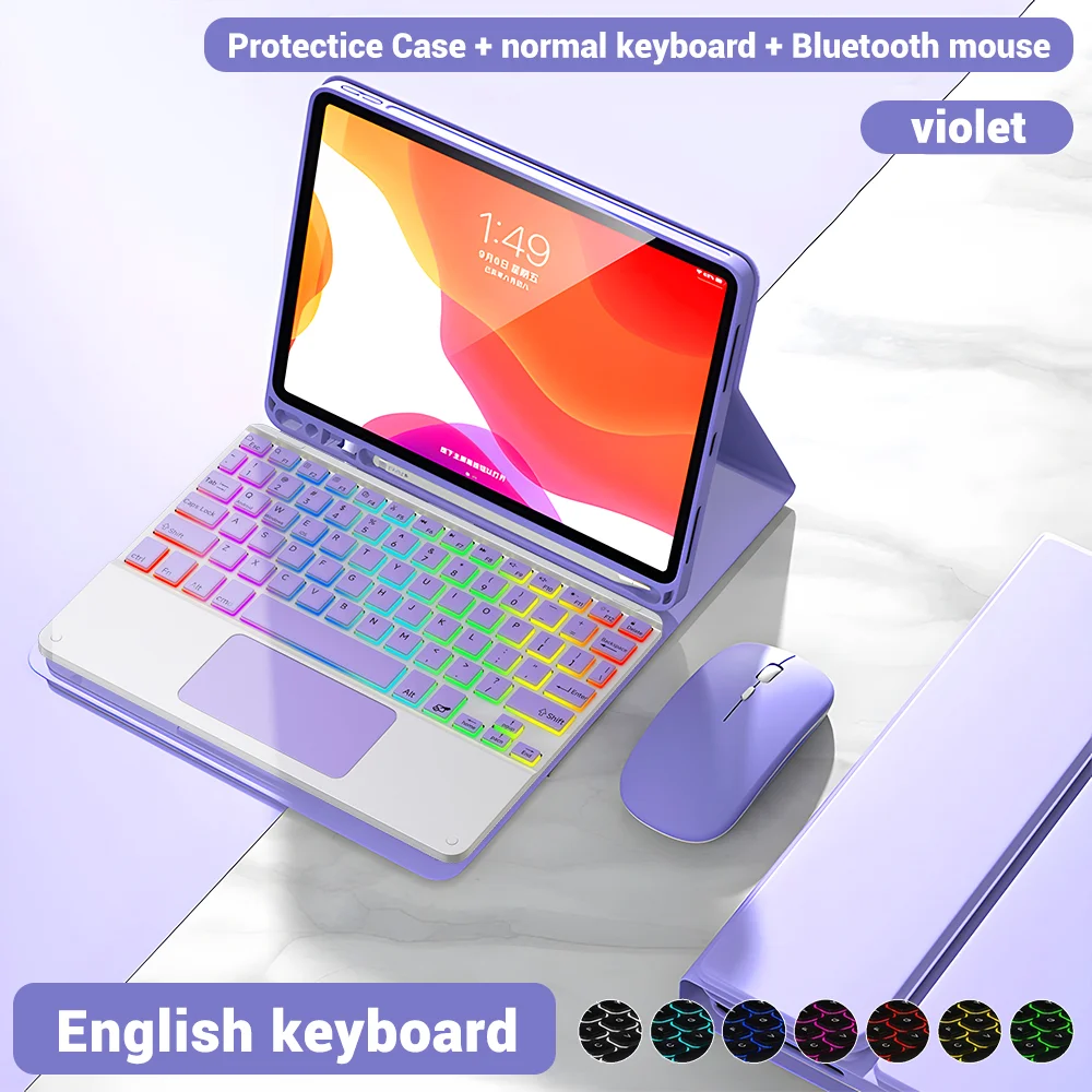 Illuminated Tablet Keyboard Case with Magnetic Attachment