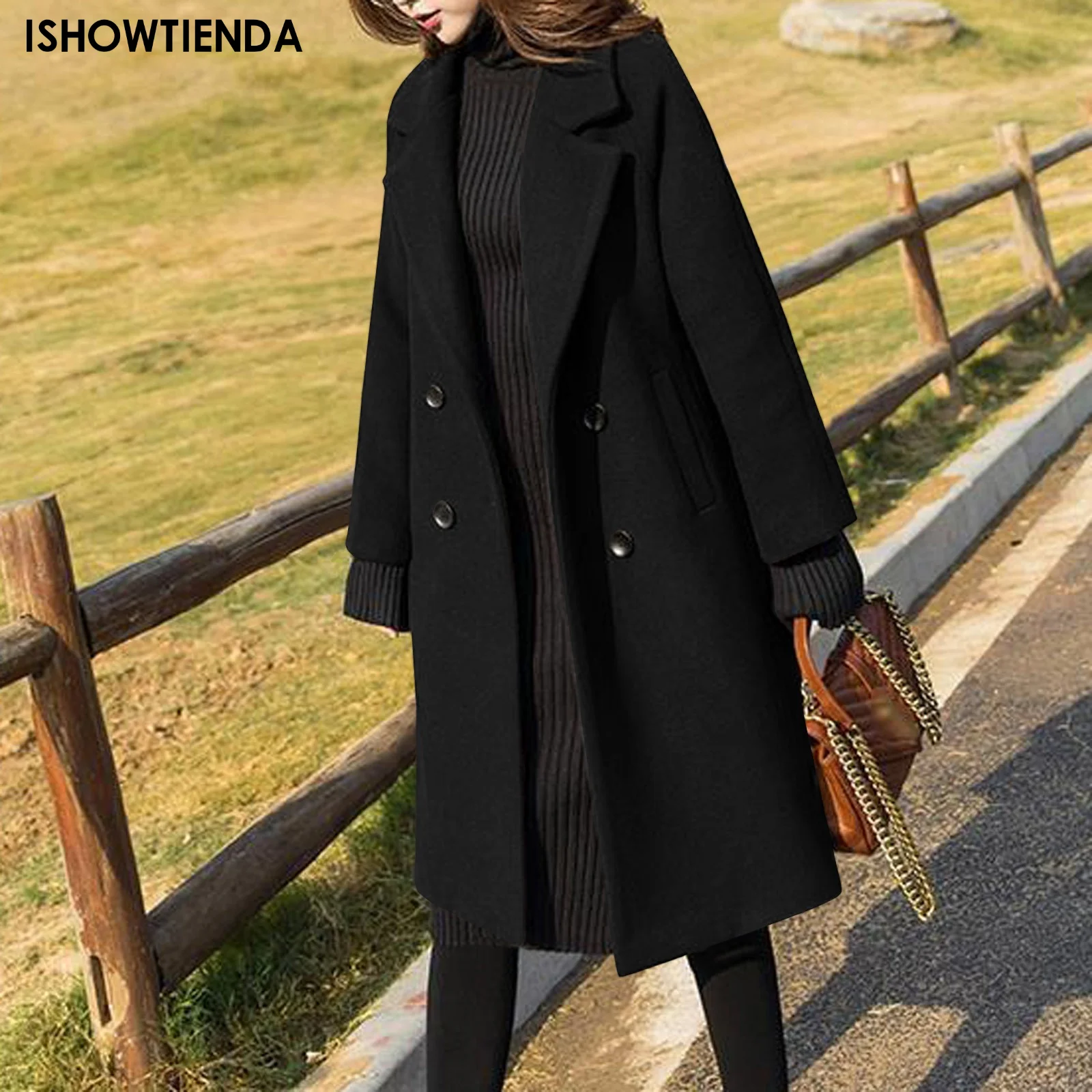 

French Lazy Style Warm Female Fresh Winter 2023 Classical Retro Loose Women Woolen Coats Chic Casual Long Coat Long Coat