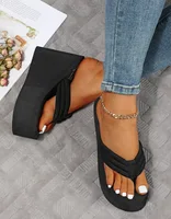 Femmes mode pantoufles Super talons hauts plage tongs doux EVA chaussures d'été femme plate-forme diapositives 11CM dames sandales SH07021 2
