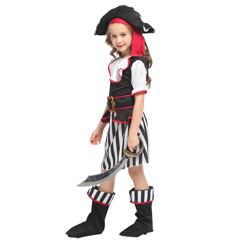Halloween Caribbean Pirate Girl Suit Pirate Themed Event Costumes Girl Pirate Role-playing Set