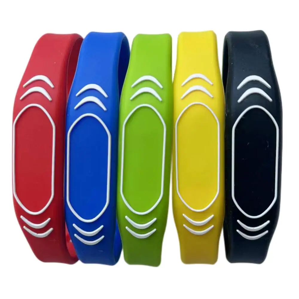 1Pcs Waterproof Contactless ID Card Passive Read Only 125KHz EM4100 TK4100 RFID Card Safety ABC Silicone Wristband Keyfob Tag