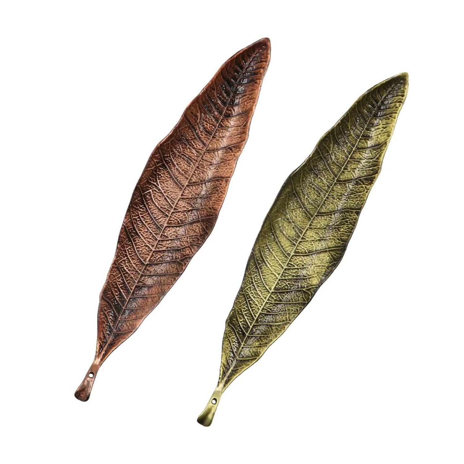 Incense Holder Leaf Shaped Incense Stick Tray Holder Alloy Antique Leaf Burner Jewelry Tray