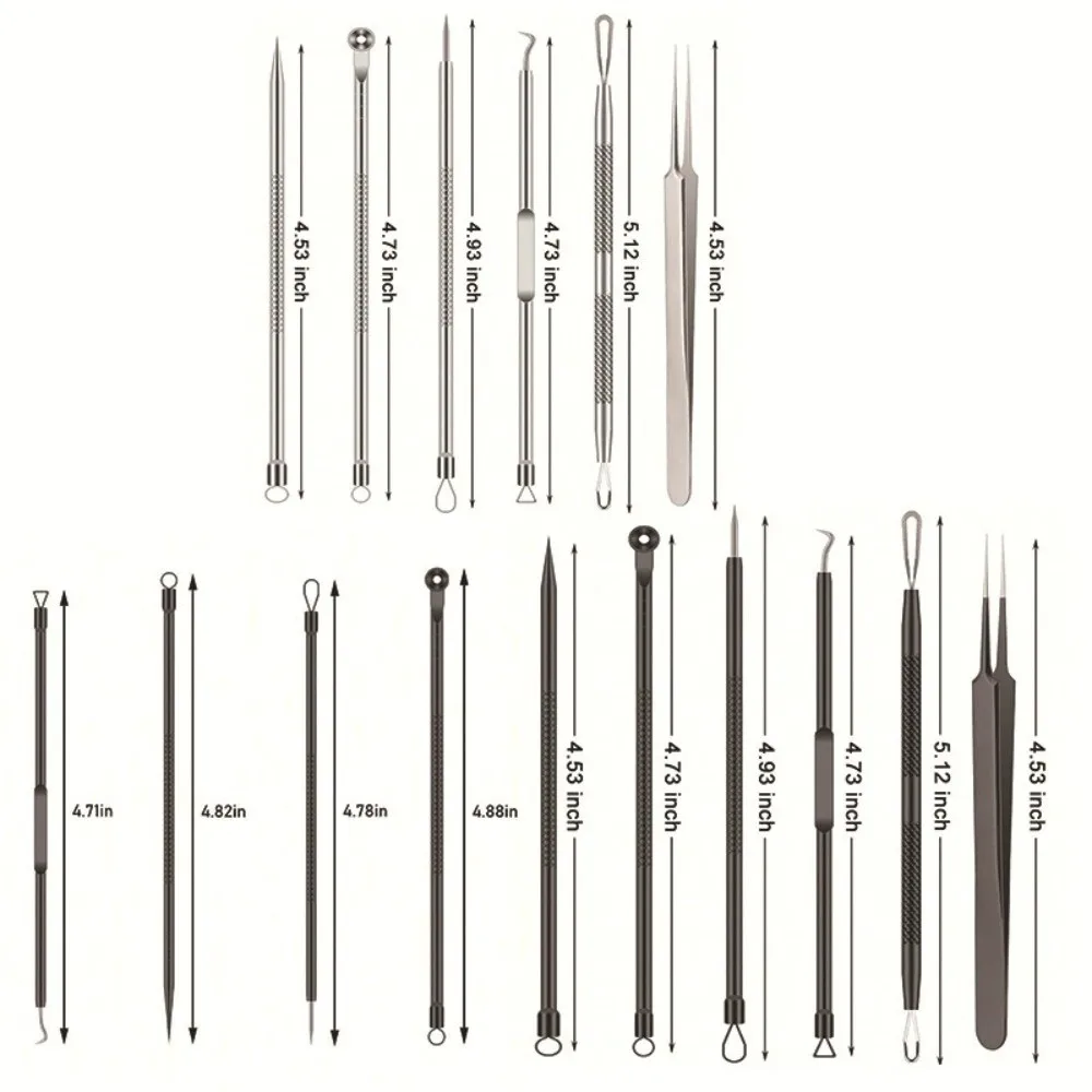 4/6pcs/set Stainless Steel Blackhead Needle Set Rose Gold Sliver Pore Cleanser Tool Facial Skin Care Acne Removal Needle