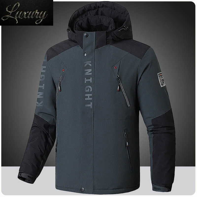 

Plus Size 7XL 8XL 9XL Men's Skiing Jacket With Hood Waterproof Hiking Fishing Travel Snow Parka Raincoat Outwear Clothing