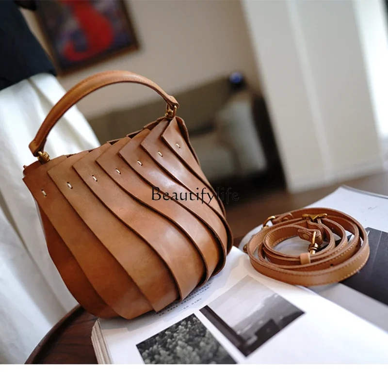 

Портативная Сумка-мешок ручной работы из натуральной кожи