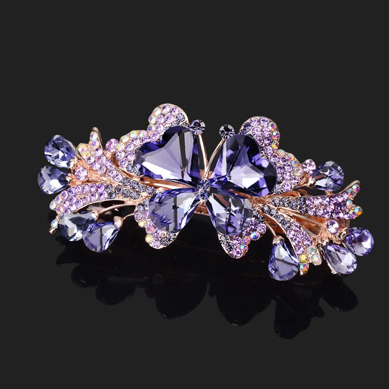 Neue Koreanische Bunte Kristall Schmetterling Frühling Haarnadel Zirkon Legierung Top Clip Horizontale Clip Elegante frauen Mode Haar Schmuck – Detail 6