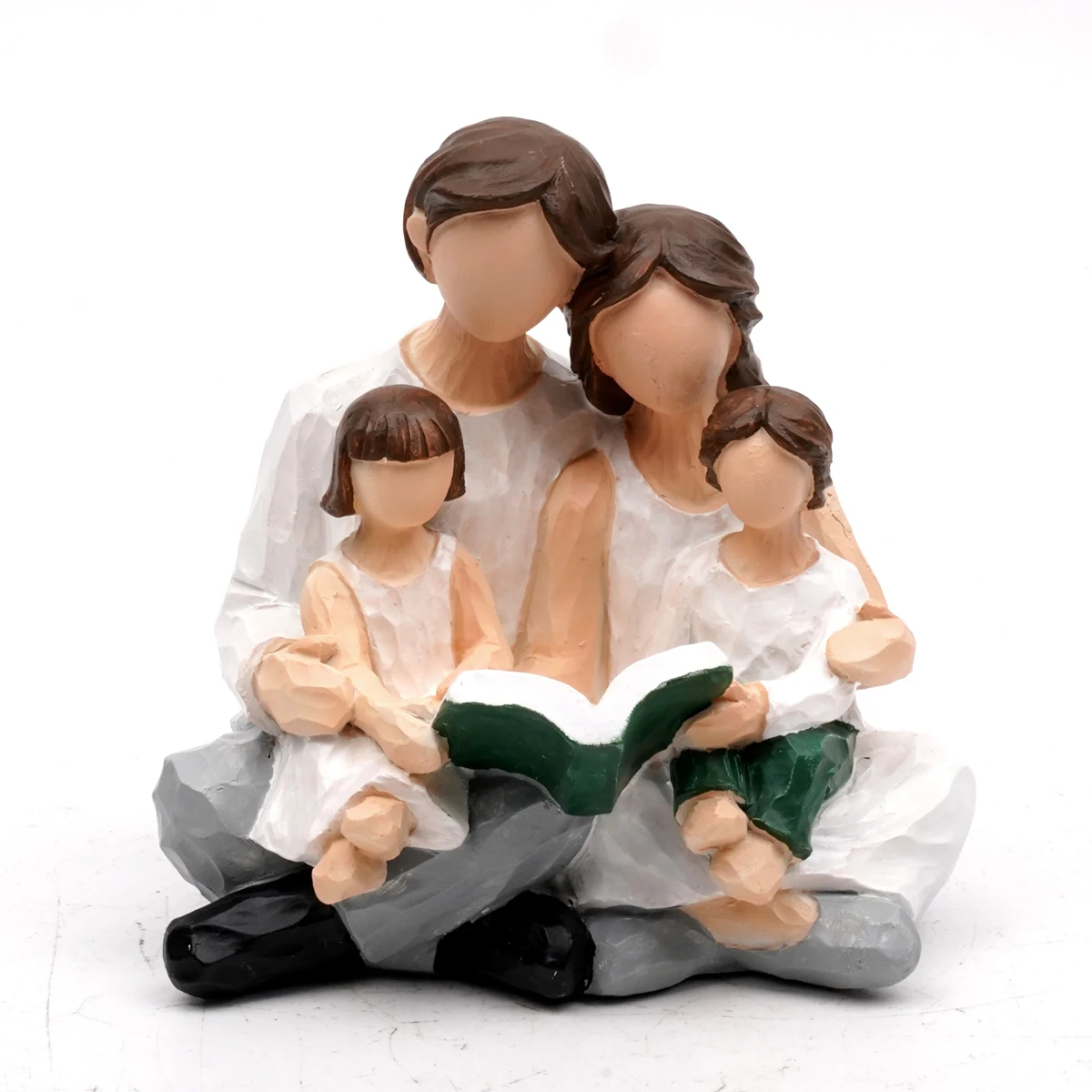 Family and Family Series Resin Statue Imitation Woodcut Desktop Decoration Christmas and Thanksgiving Gift Decoration Ornament