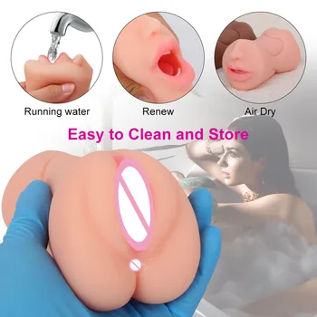 Male Blowjob Masturbators Real Artificial Vaginas Pocket Pussy Masturbation Equipment Funny Adult Sex Toys For Men Tool Shop 18+ 4
