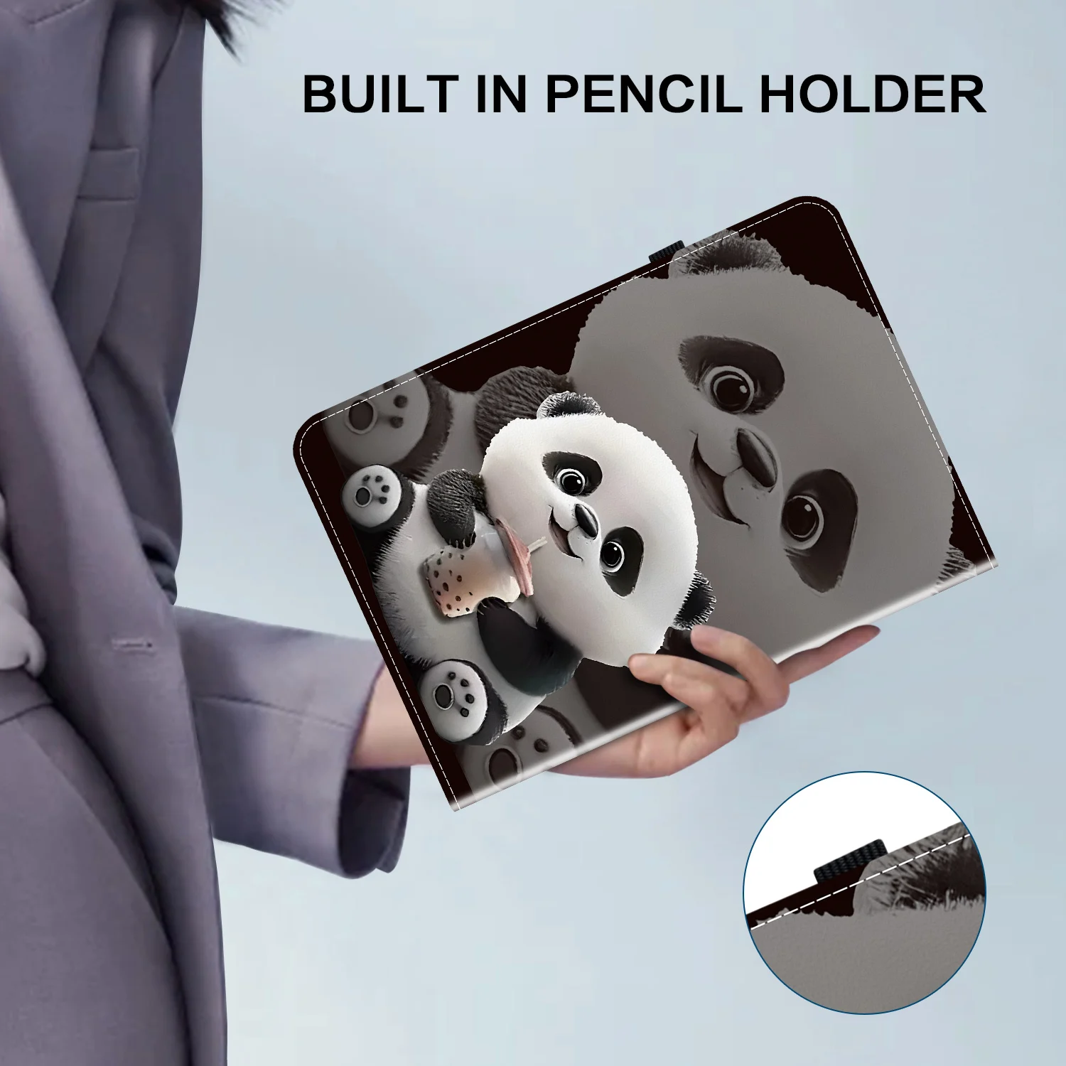 Premium PU Leather Tablet Cover with Adjustable Stand | Universal Design for Multiple Tablet Sizes