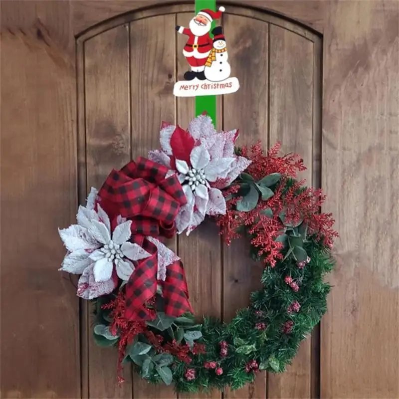 Christmas Wreath Hook Hangers Removable Door Storage Rack Organizer Coat Bag Hat Robe Hanging Holder Christmas Decor For Home