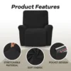 Battilo Waterproof Recliner Chair Cover Elastic Plush Lazy Sofa Cover Massage Chair Covers with Pocket Stretch Plaid Slipcover 3