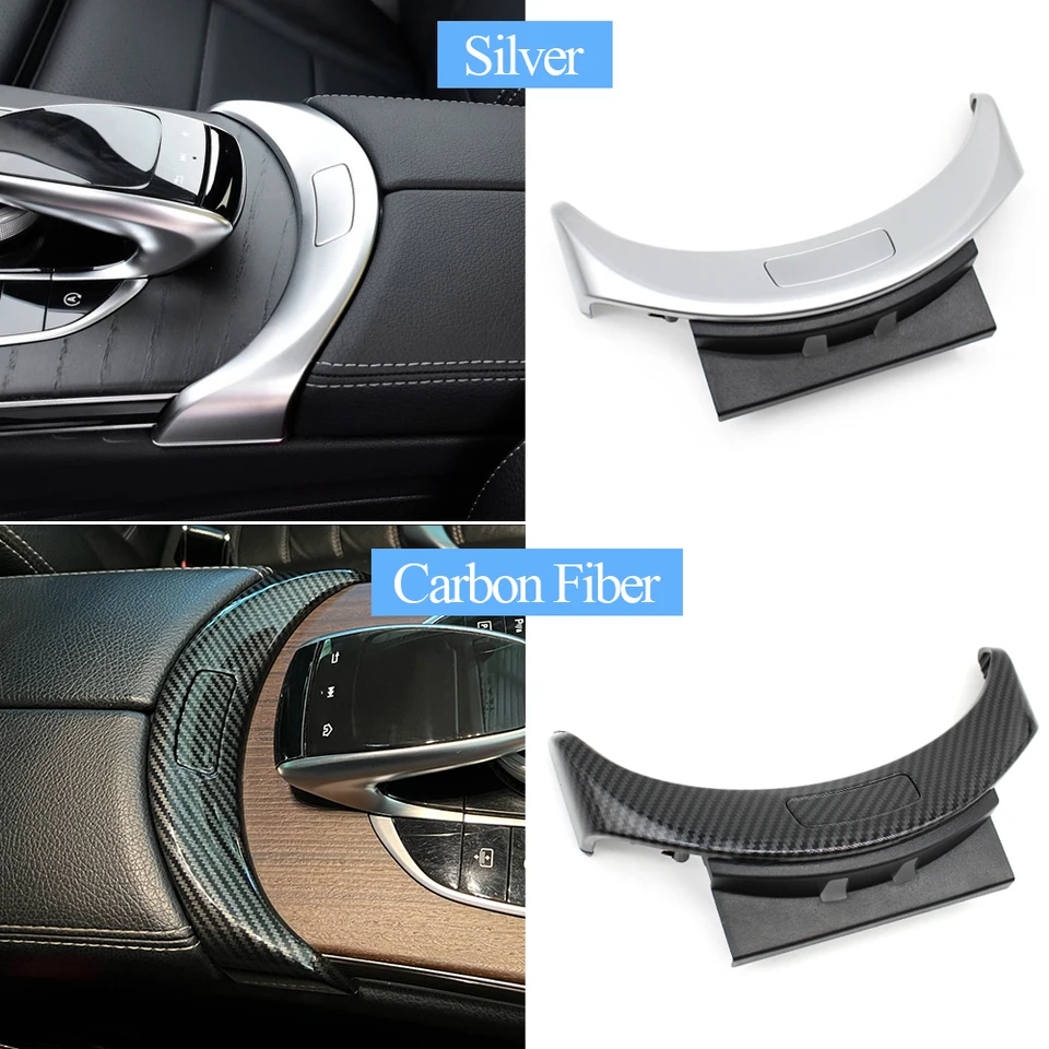 OUSDUO Centrale Vano Portaoggetti Interruttore Copertura per Mercedes per Benz C W205 C200 C250 C300 C400 GLC W253 GLC200 300 A2056803407 A2056803307 Braccioli per Auto(Argento,200mm