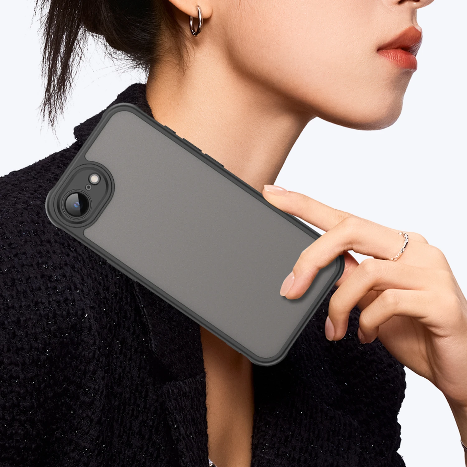 Fashionable Translucent Protective Phone Case with Soft Edges and Hard Back