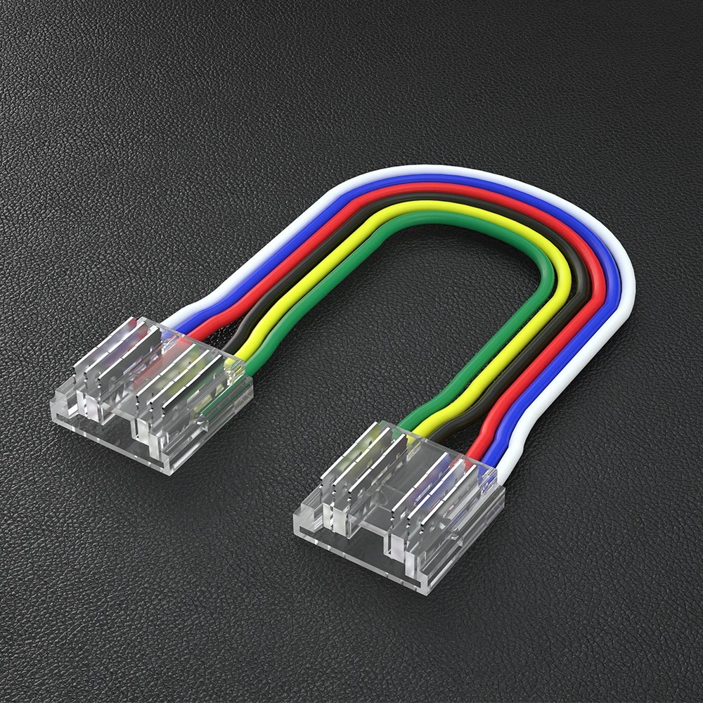 Conector Rápido Cob Led Strip Light Conexão sem Solda 5pin 6pin Rgbw Rgbcct Rgbcw Rgbww Fcob 12 mm Largura Pcb