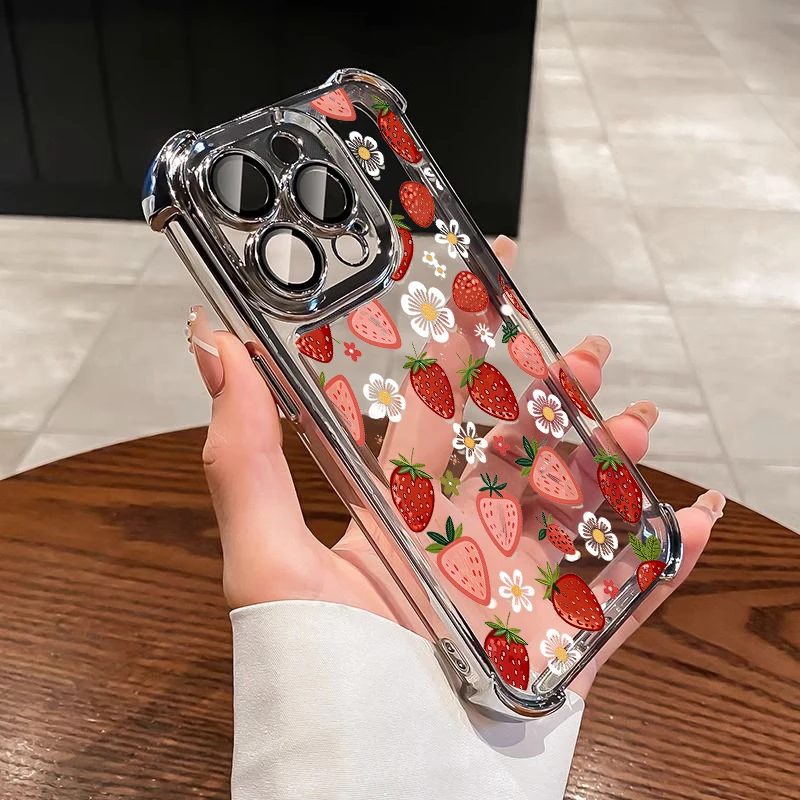 Summer Lemon Shockproof Phone Case - Full Protection with Stylish Plating Design