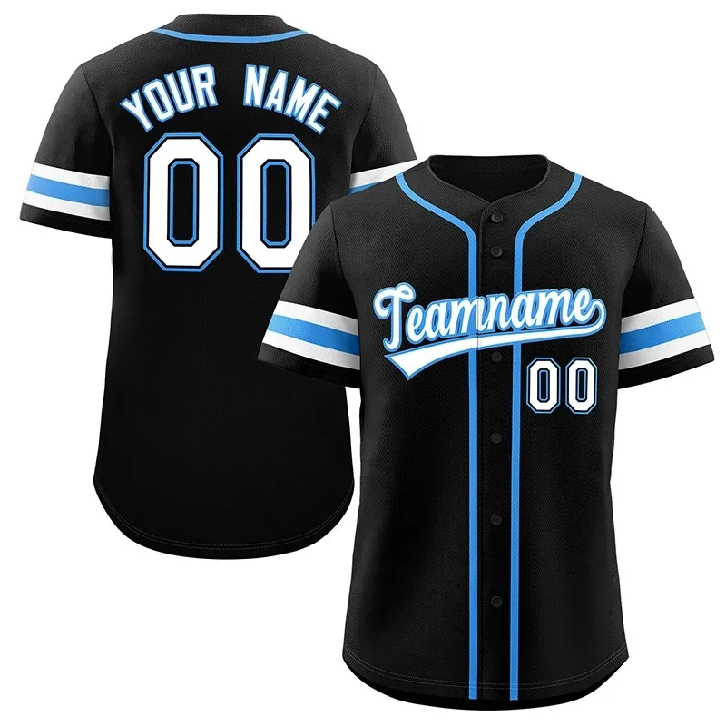 thumbnail image 1 of Camiseta de béisbol personalizada, camiseta de equipo, impresión de nombre personal, número, rayas, ropa deportiva de hip hop, camiseta de béisbol personalizada para hombres, mujeres y niños, 1 of 4