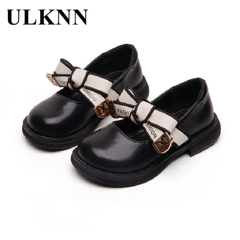 ULKNN Girls Shoes 2022 KID'S  Lovely Bowknot Flats Princess Baby Anti-Slippery Shoes Children Classic Black Shoes Flat With slippers for boy