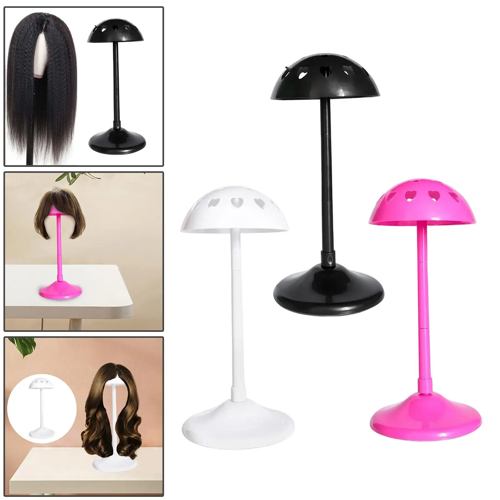 Wig Display Stand with Adjustable Height for Hair Care and Storage in  Wig Display Stand with Adjustable Height for Hair Care and Storage in