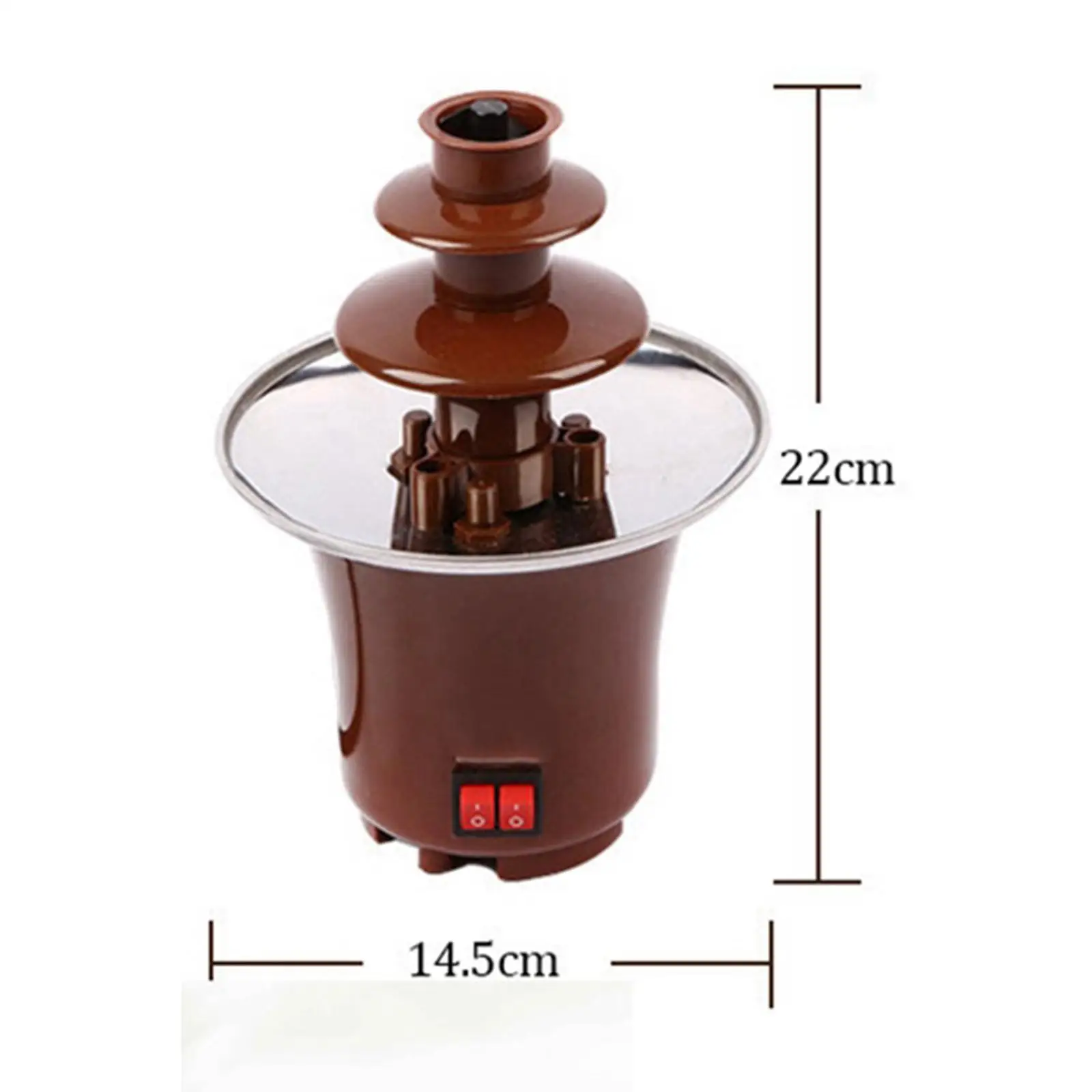 Compact Electirc Chocolate Fondue Fountain 3 Tiers Hotpot Party UK Plug