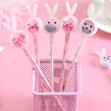 

Cartoon Creative Rabbit Ears Sequins Gel Pen Ins Girl Heart Signature Pen Cute Student Exam Writing Ball Pen Kawaii Stationery