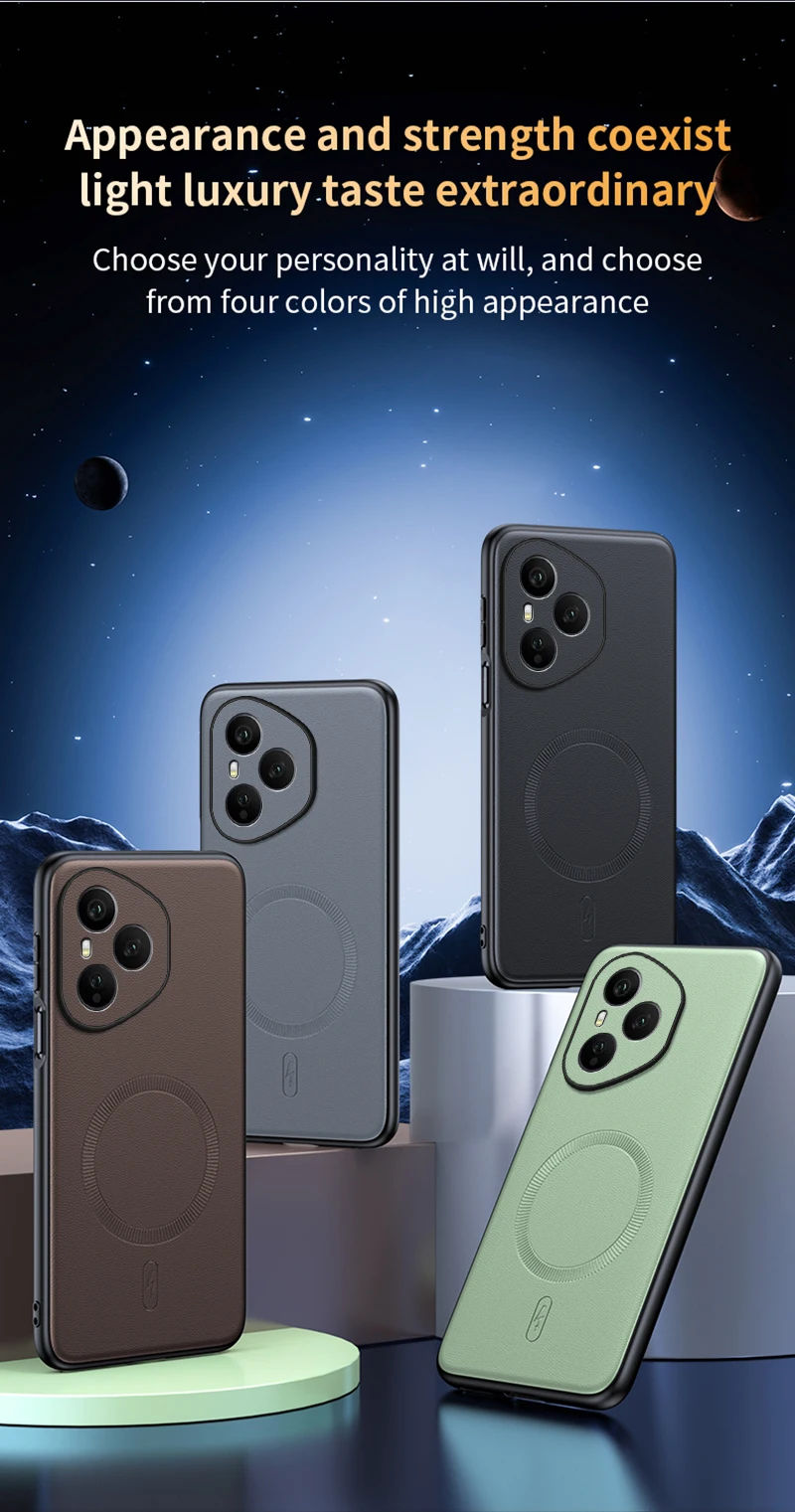 Für Honor 400 Pro Hülle, magnetische Leder-Schildabdeckung für Honor 400 Pro, Anti-Fingerabdruck, rutschfest, PC + TPU – Detail 7