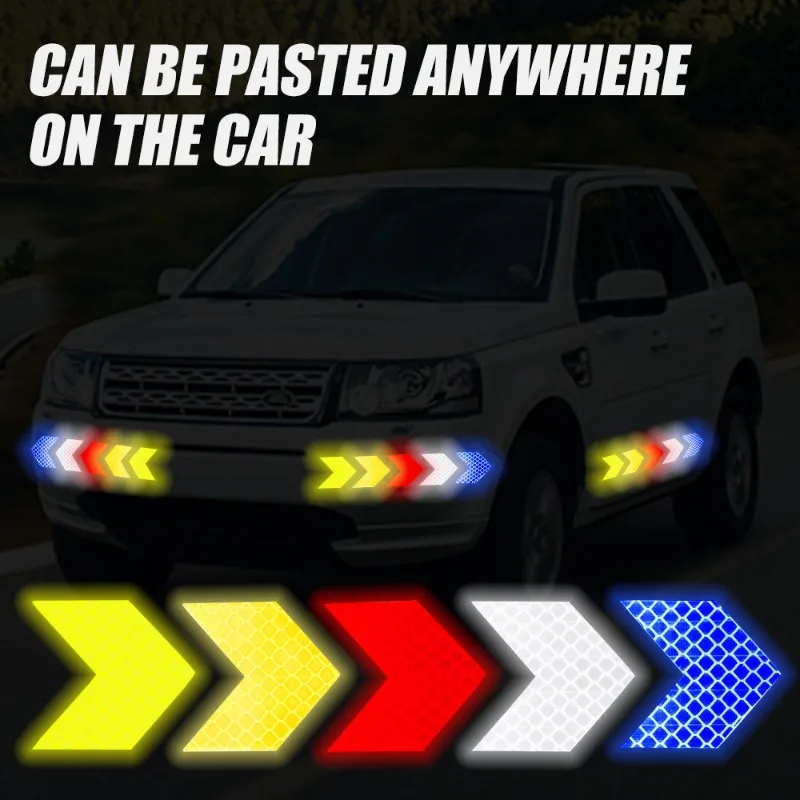 Reflective Tape Bands Reflective Stickers Reflective Tape 80-10PCS Safety Reflective Stickers Strip Luminous Warning Reflector Bumper Tape for Night Helmet Car Waterproof High Visibility