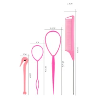 French Braid Tool Loop Elastic Hair Bands Remover Cutter Rat Tail Comb Metal Pin Tail Braiding Combs for Hair Styling Hair Tool 6