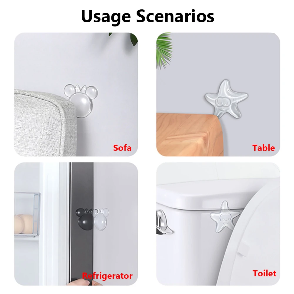 Transparent Silicone Door Stopper Self Adhesive Door Handle Bumper Wall Protector Refrigerator Furniture Mute Anti-crash Pad